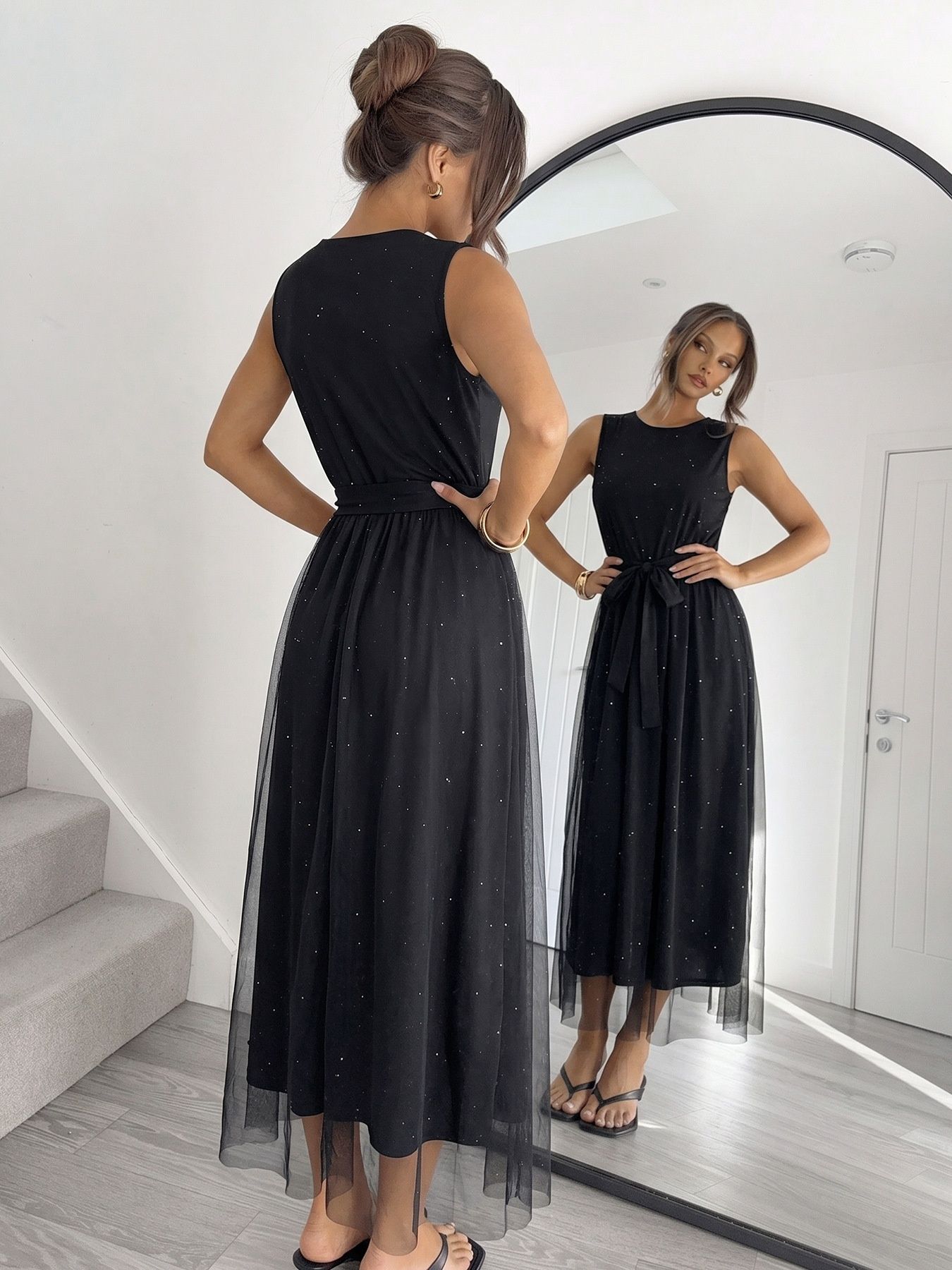 black midi dress sparkle Ax Paris Black Midi Sparkly Dress Ax Paris Black Midi Sequin Dress Ax Paris  Long Black