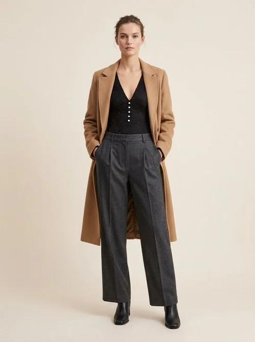 Body da donna a maniche lunghe con scollo a V e pizzo floreale