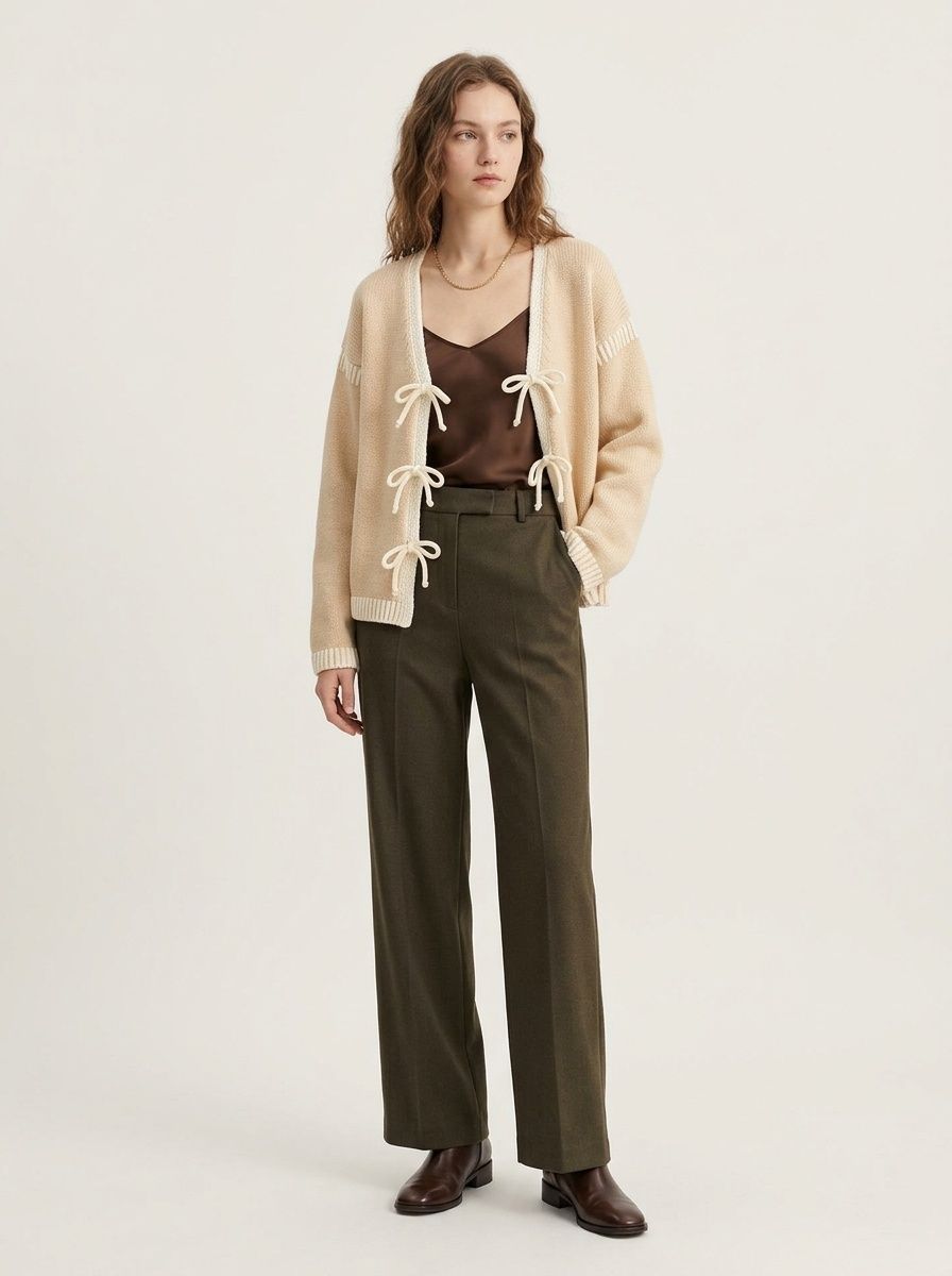 Women's Tie-Front Knit Cardigan Sweater