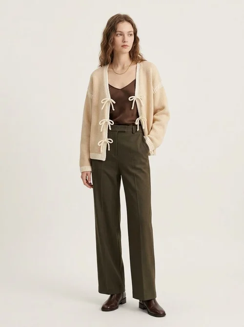 Women's Tie-Front Knit Cardigan Sweater