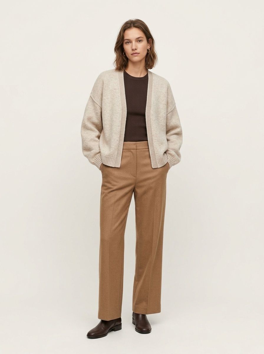 Women's Open Front Drop Shoulder Knit Cardigan