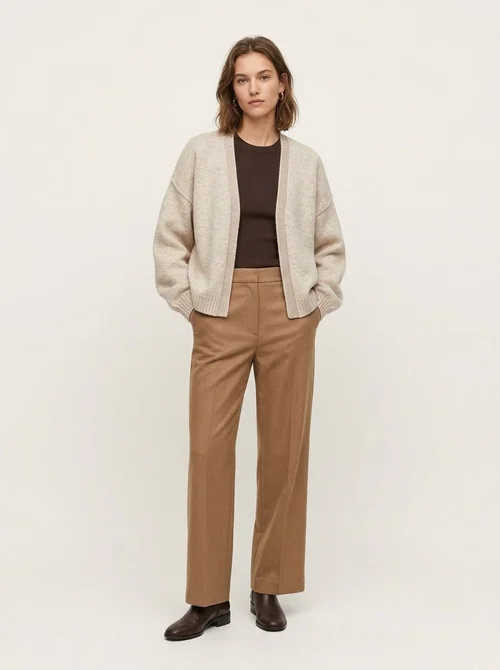 Women's Open Front Drop Shoulder Knit Cardigan