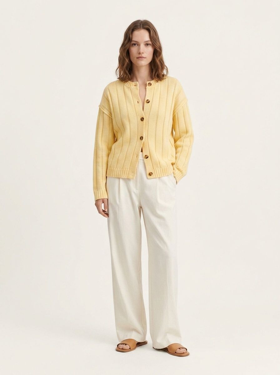 Women's Ribbed Button Down Knit Cardigan Sweater