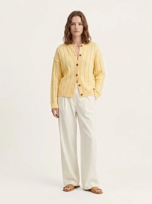 Women's Ribbed Button Down Knit Cardigan Sweater