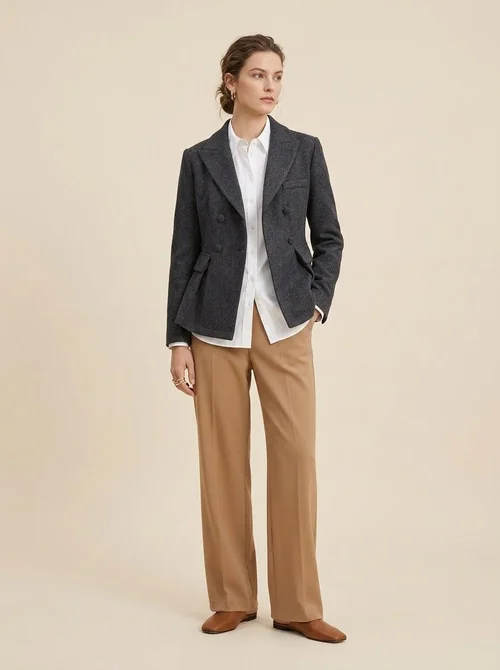 Women's Double Breasted Peplum Blazer