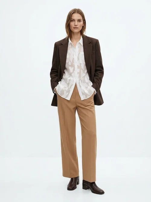 Women's Sheer Jacquard Button-Down Shirt