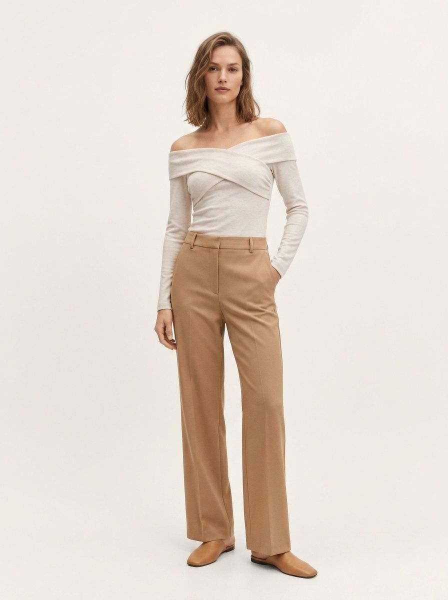 Women's Off-Shoulder Cross Front Long Sleeve Top