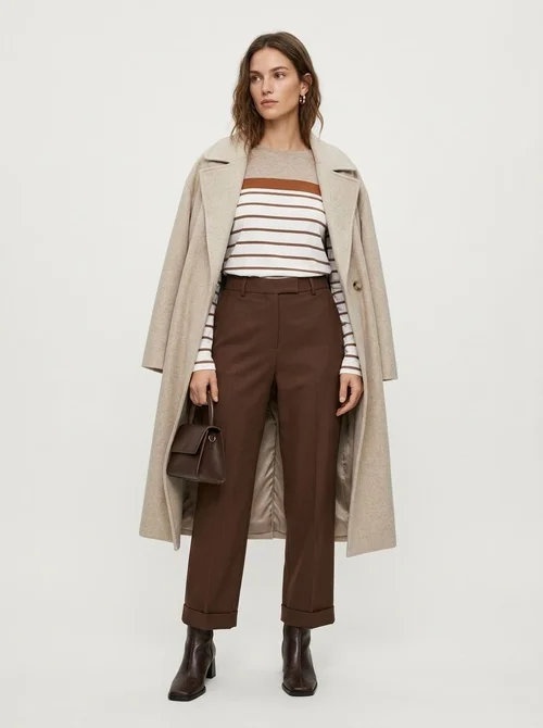 Women's Striped Color Block Long Sleeve Top