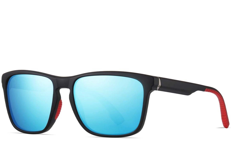 Gafas de sol polarizadas TR90 rectangulares rojas #BS0205-0002