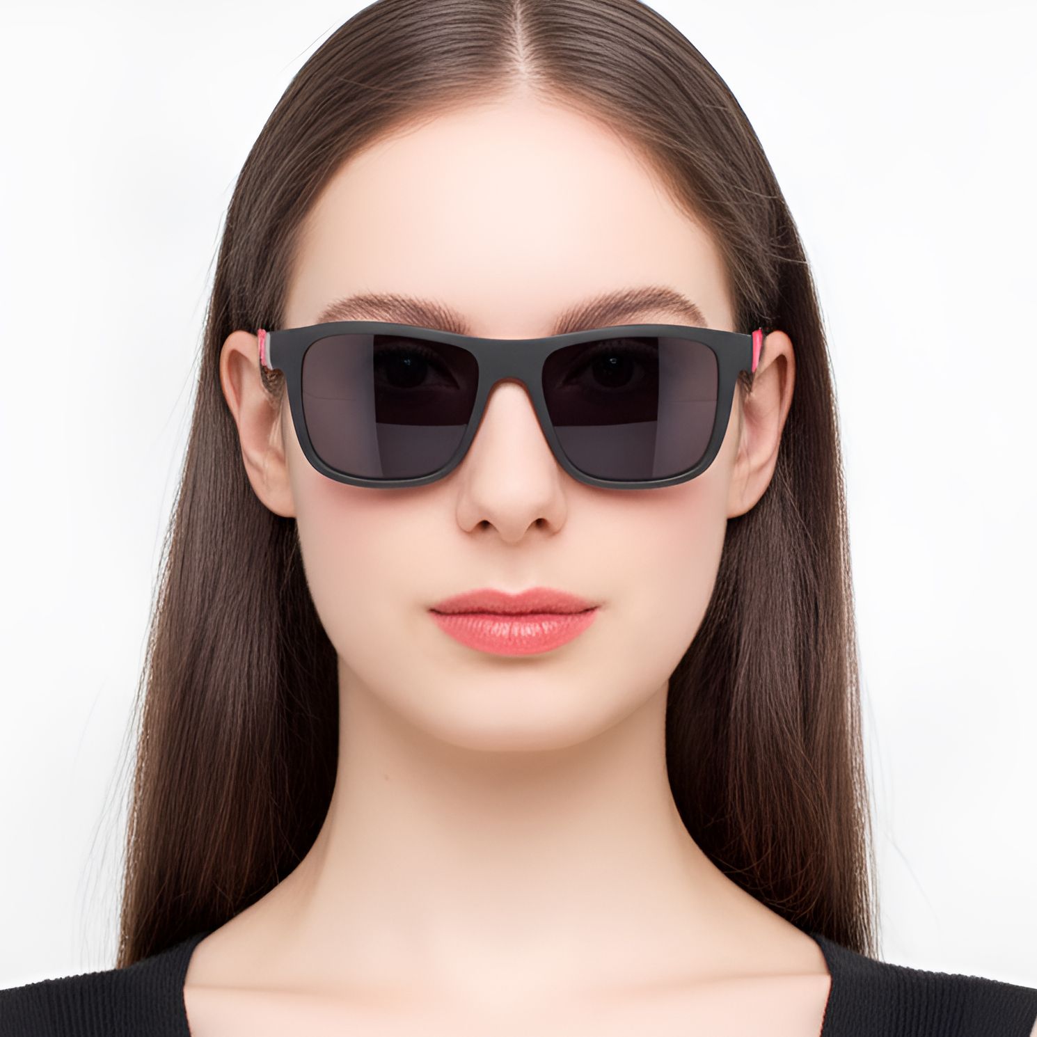 Rectangular Black TR90 Sunglasses #BS0205-0003