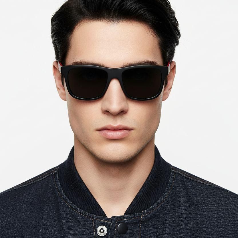Gafas de sol polarizadas TR90 rectangulares naranjas #BS0205-0003