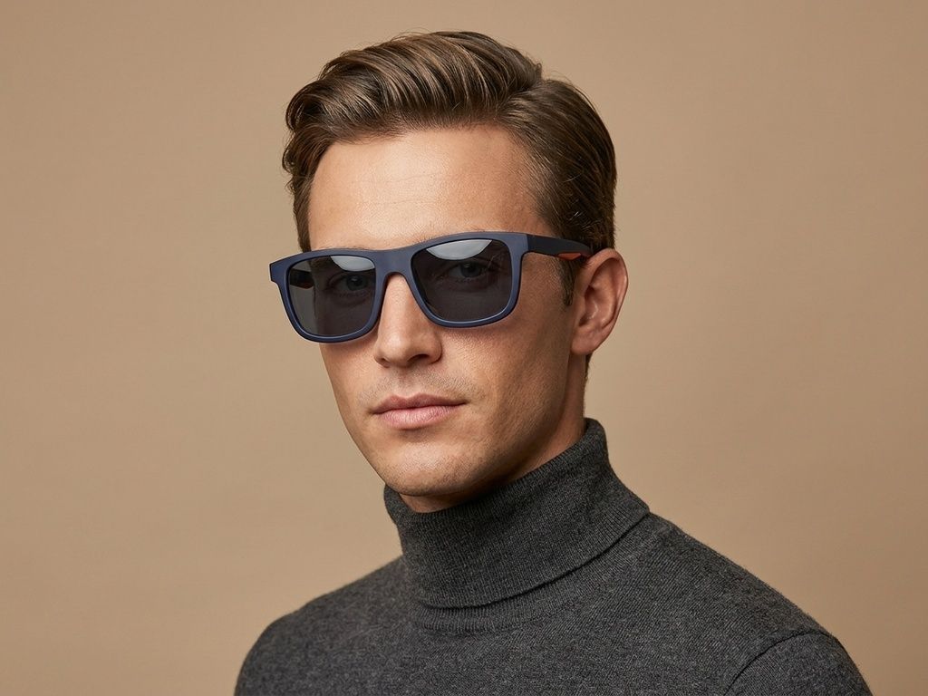 Rectangular Blue TR90 Polarized Sunglasses #BS0205-0007