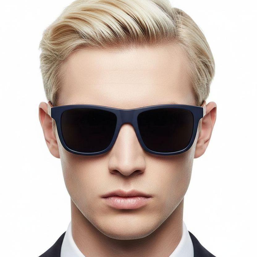 Rectangular Blue TR90 Polarized Sunglasses #BS0205-0007