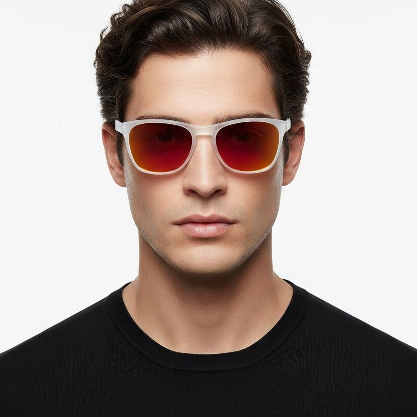 Rectangular Clear TR90 Polarized Sunglasses #BS0205-0008