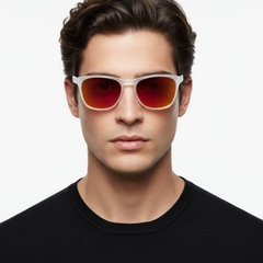 Rectangular Clear TR90 Polarized Sunglasses #BS0205-0008