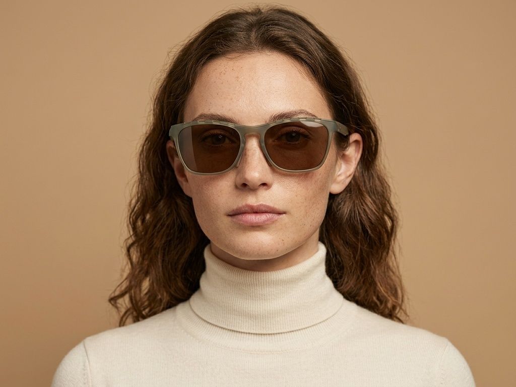 Rectangular brown TR90 polarized sunglasses #BS0205-0009