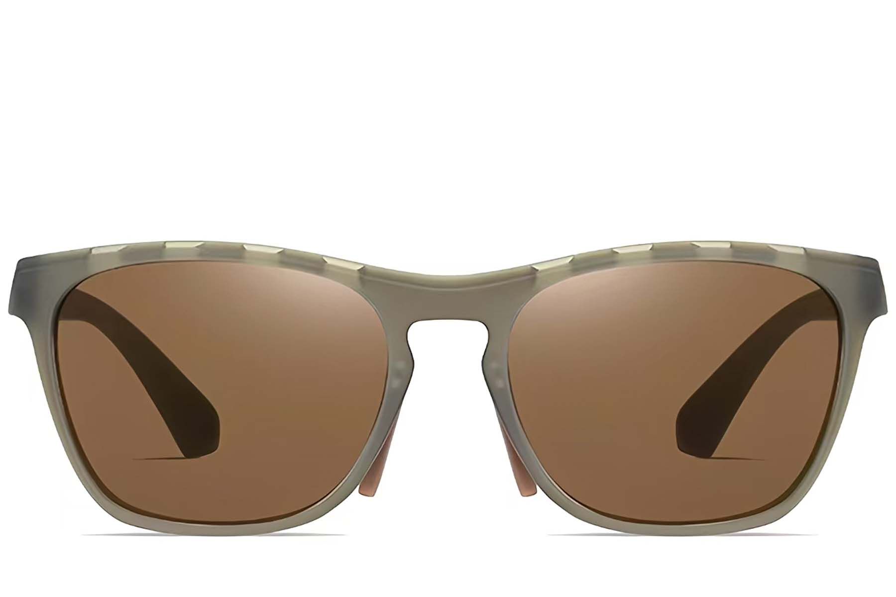 Rechteckige braune TR90-Sonnenbrille #BS0205-0009