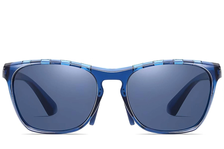 Rectangular Blue TR90 Polarized Sunglasses #BS0205-0011