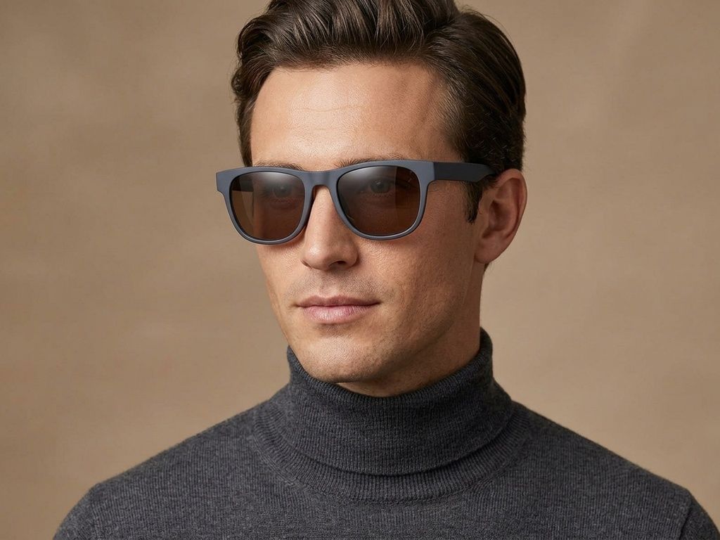 Rectangular Green TR90 Polarized Sunglasses #BS0205-0014