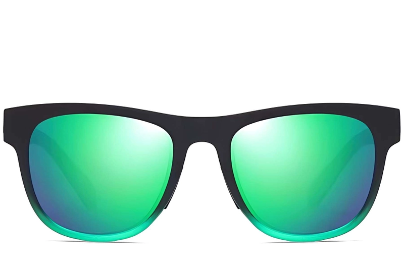Rectangular Green TR90 Polarized Sunglasses #BS0205-0015