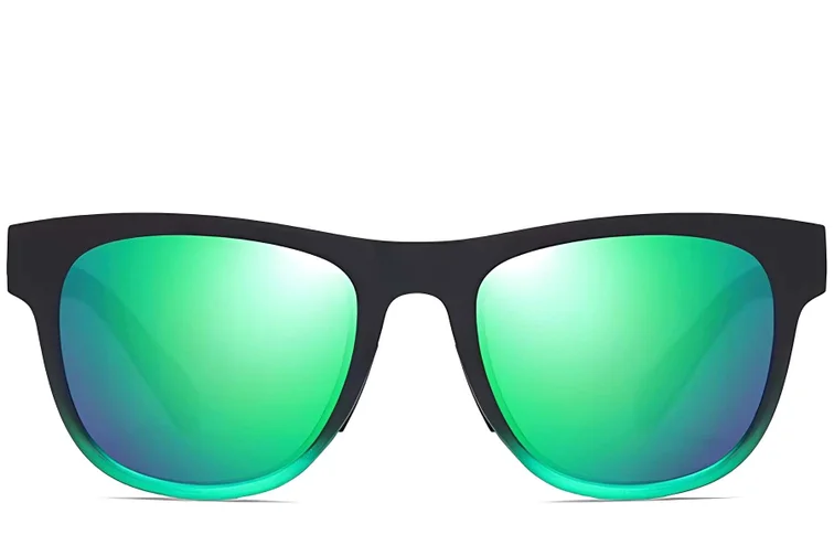 Rectangular green TR90 polarized sunglasses #BS0205-0015