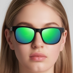 Rectangular Green TR90 Polarized Sunglasses #BS0205-0015