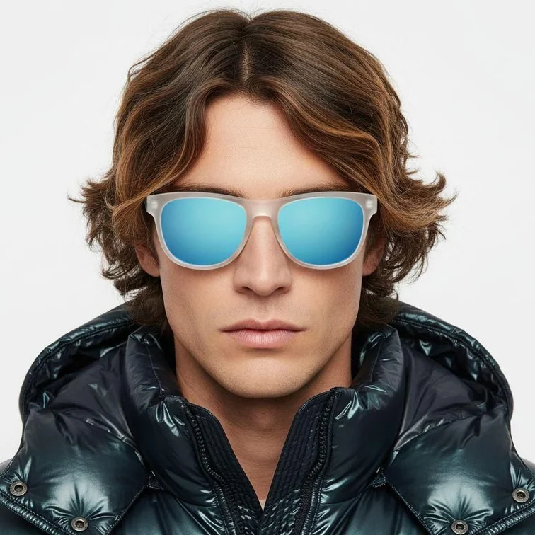 Rectangular Blue TR90 Polarized Sunglasses #BS0205-0016