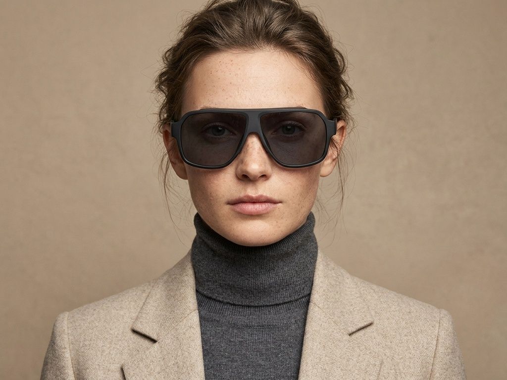 Aviator Black TR90 Polarized Sunglasses #BS0205-0017
