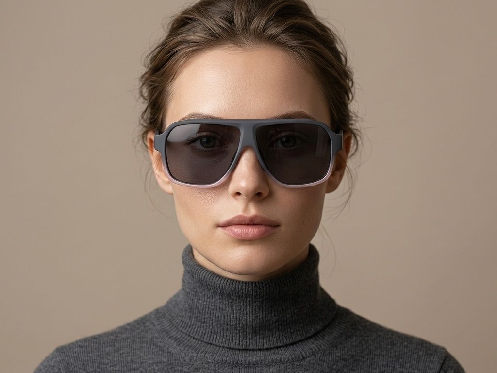 Gafas de sol polarizadas TR90 gris aviador n.° BS0205-0018
