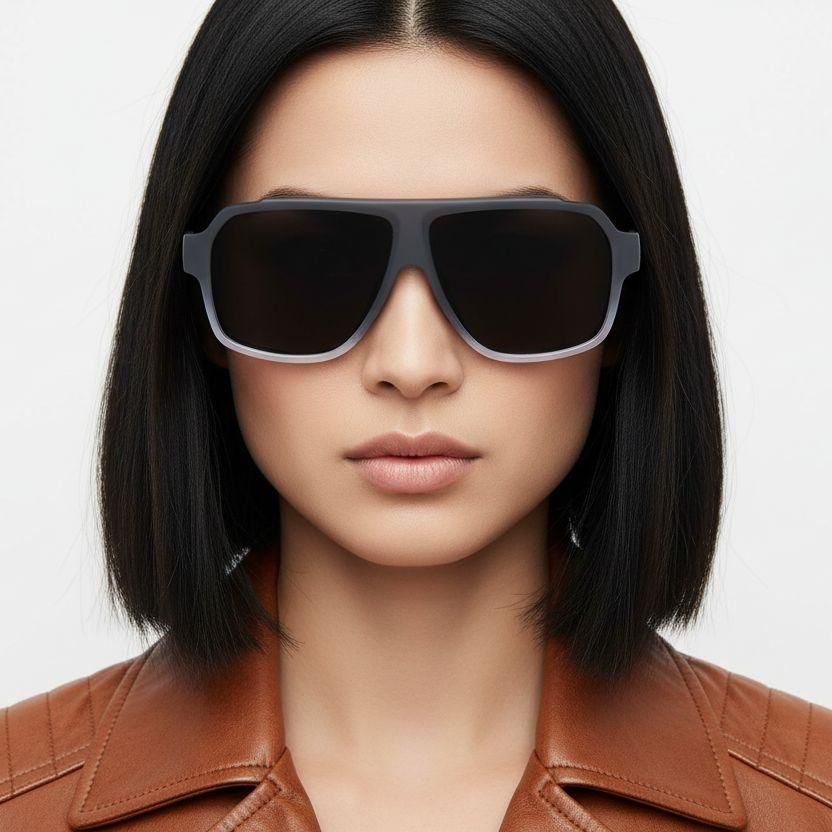 Aviator Grey TR90 Polarized Sunglasses #BS0205-0018