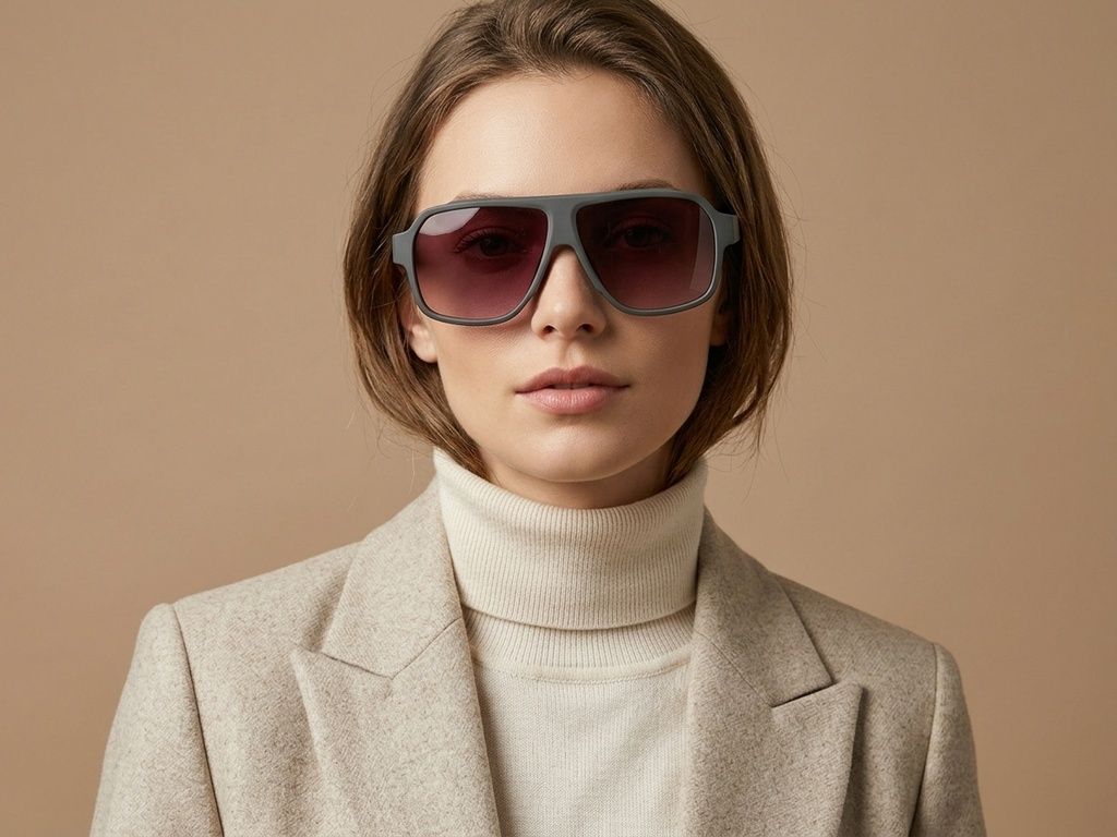 Lunettes de soleil polarisées Aviator vertes TR90 #BS0205-0019