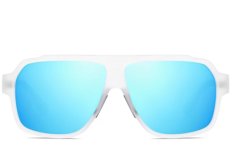 Aviator White TR90 Polarized Sunglasses #BS0205-0020