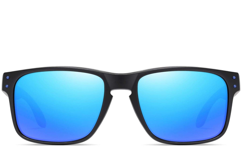 Rechteckige schwarze Kunststoff-Sonnenbrille #BS0205-0023