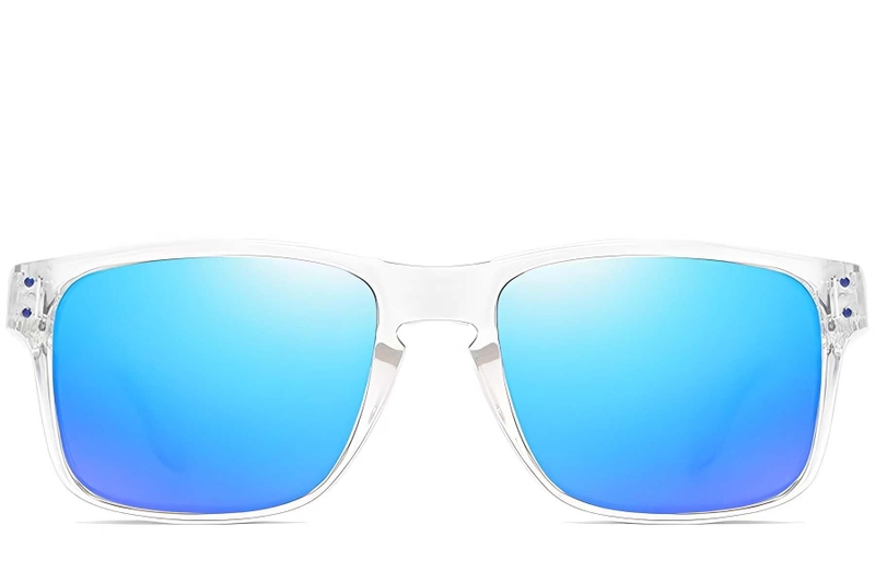 Rechteckige, transparente Kunststoff-Sonnenbrille #BS0205-0024