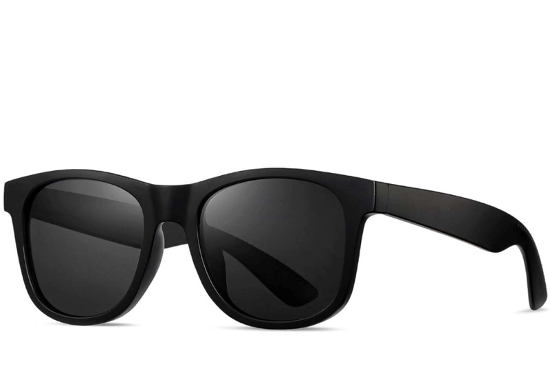 Rectangular Black Plastic Polarized Sunglasses #BS0205-0025