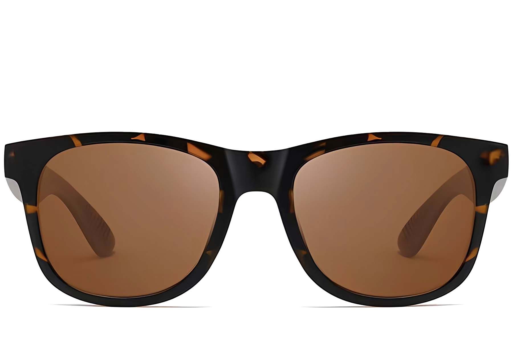 Gafas de sol polarizadas rectangulares de carey n.° BS0205-0026