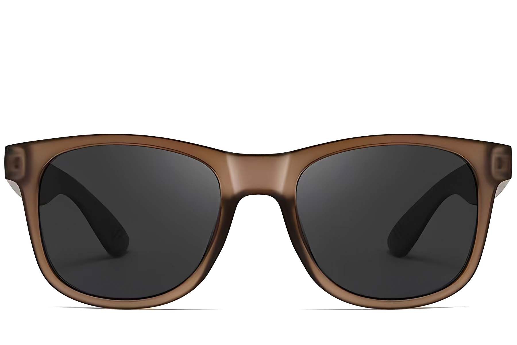 Rectangular Brown Plastic Sunglasses #BS0205-0027