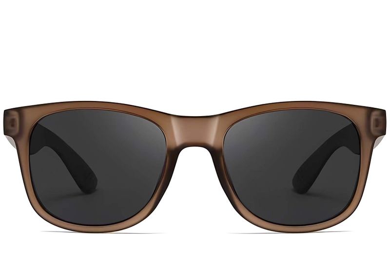 Rectangular brown plastic polarized sunglasses #BS0205-0027