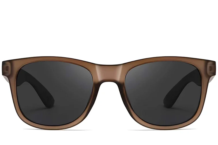 Rectangular brown plastic polarized sunglasses #BS0205-0027