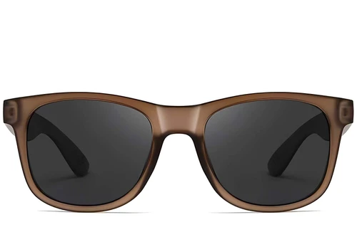 Rectangular Brown Plastic Sunglasses #BS0205-0027