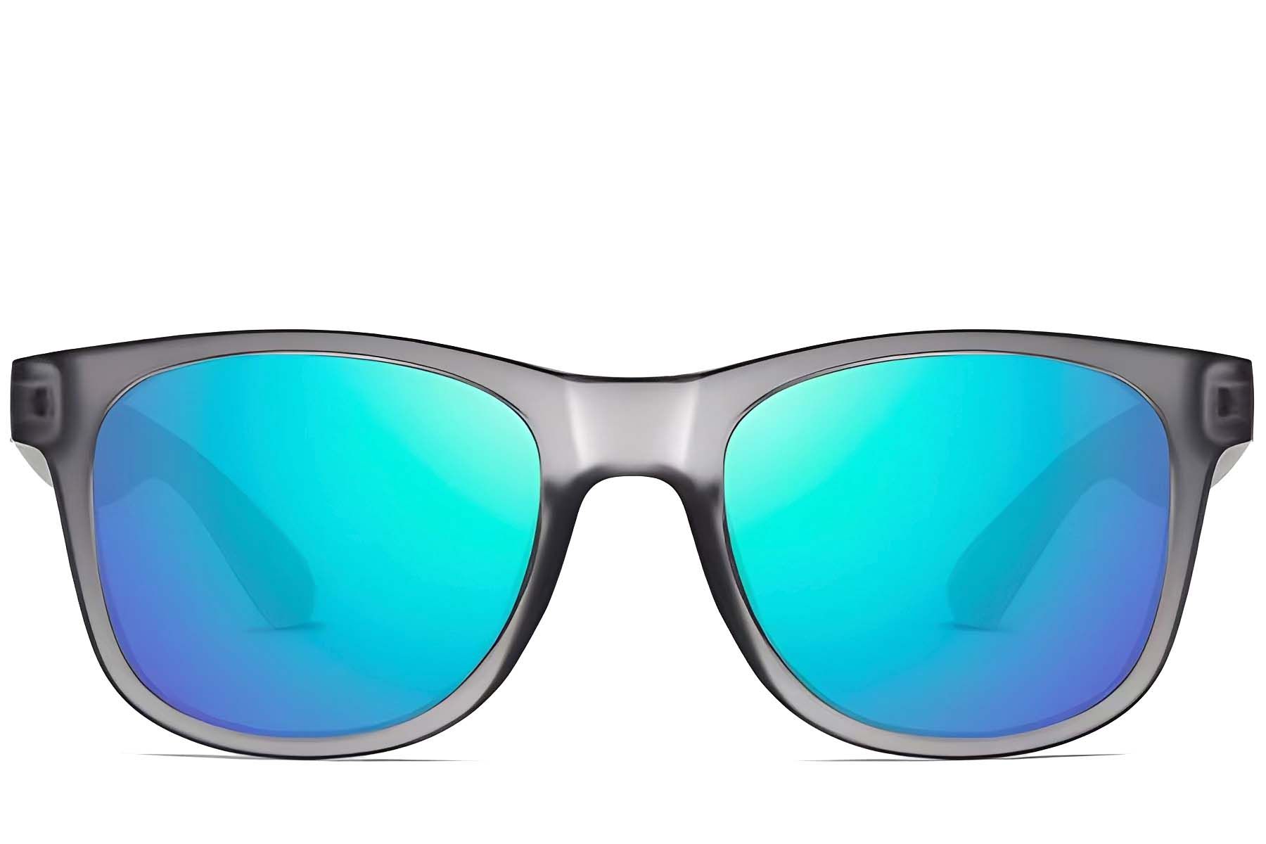 Rectangular gray plastic polarized sunglasses #BS0205-0028