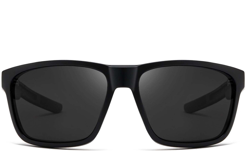 Rectangular Black Plastic Polarized Sunglasses #BS0205-0030