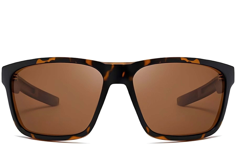 Rechteckige Sonnenbrille aus Kunststoff mit Schildpattmuster #BS0205-0031