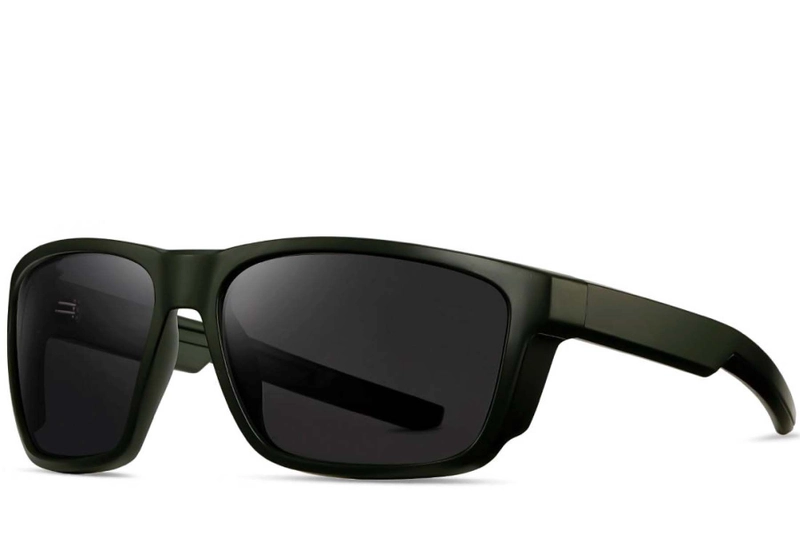 Rectangular Green Plastic Polarized Sunglasses #BS0205-0032