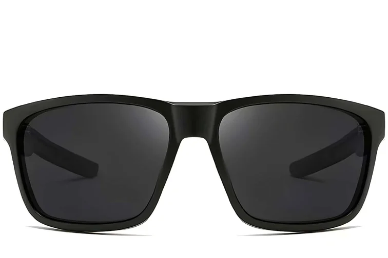 Gafas de sol polarizadas rectangulares de plástico verde #BS0205-0032