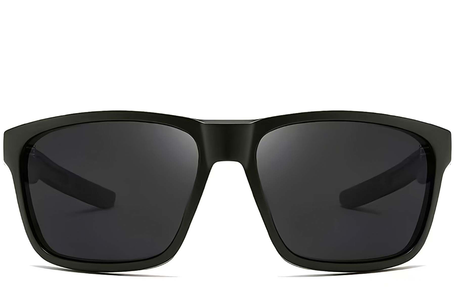 Gafas de sol polarizadas rectangulares de plástico verde #BS0205-0032