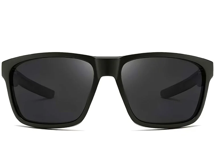 Gafas de sol polarizadas rectangulares de plástico verde #BS0205-0032