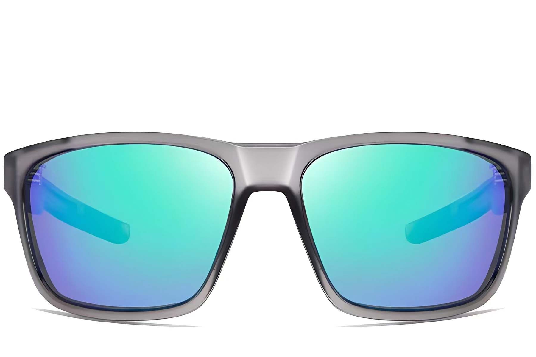 Rectangular black plastic polarized sunglasses #BS0205-0033