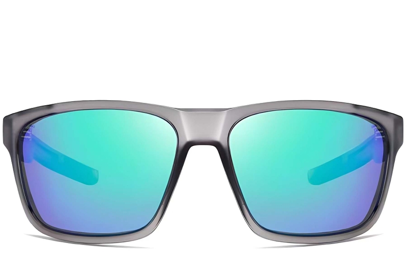 Rectangular black plastic polarized sunglasses #BS0205-0033