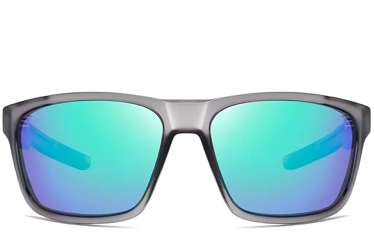 Rectangular black plastic polarized sunglasses #BS0205-0033